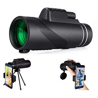 Imagem de Telescópio monocular, 18X62 Telescópio de detecção monocular HD de alta potência, telescópio de detecção impermeável adulto com suporte para smartphone