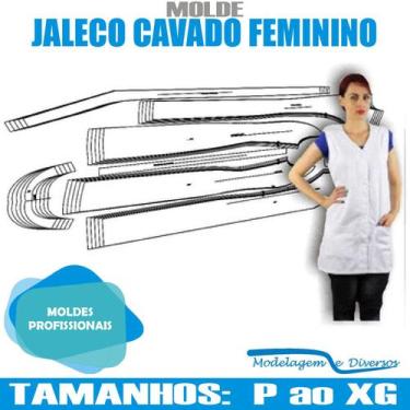 Imagem de Molde Jaleco Cavado Feminino, Modelagem&Diversos, Tamanhos P Ao Xg
