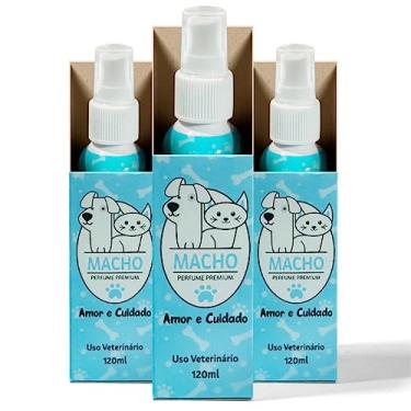 Imagem de Kit 3 Perfumes Cheirinho PET Amor e Cuidado - Cães e Gatos Machos - Desperte a Elegância em Seu Pet