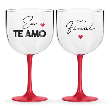 Imagem de Kit 2 Taça Gin Acrílico Personalizada Presente Dia Dos Namorados Casal Bebidas Drinks