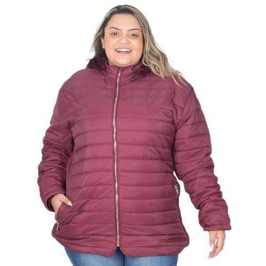 Imagem de Jaqueta Nylon Plus Size Feminina Peluciada Capuz Removível - Zafina