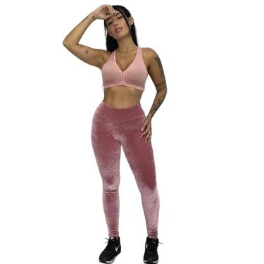 Imagem de calça veludo molhado legging feminina leg cintura alta fitness-Feminino