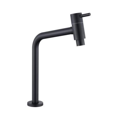 Imagem de Torneira Banheiro Lavatório Inox 23 cm Mesa Preto NOX08B Doan