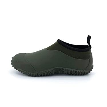 Imagem de SYLPHID Sapato de chuva masculino feminino de neoprene impermeável para acampamento, cuidados com o gramado, jardinagem e trabalho no quintal, Verde escuro, 9 Women/8 Men