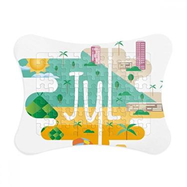 Imagem de Moldura de quebra-cabeça de ilustração de mês de julho, decoração de imagem