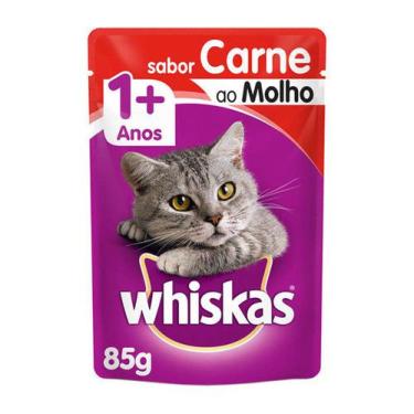 Imagem de Whiskas Sachê Carne Ao Molho - Gatos Acima De 1 Ano 85G
