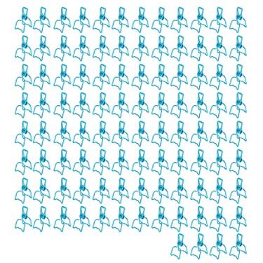 Imagem de Grampos de fichário para gatos, vazados, 100 peças, amplamente utilizados, clipes de metal para fichário brilho requintado para escritório (azul)