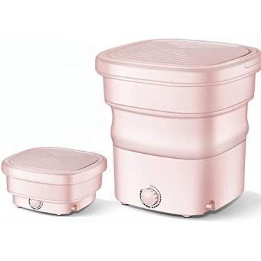 Imagem de Minimáquina De Lavar Portátil, Máquina De Lavar Dobrável Com Secadora Giratória, Desinfecção Por Ozônio, Pequenos Eletrodomésticos Semiautomáticos,Rosa,Pleasant63
