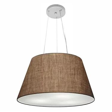 Imagem de Lustre Pendente Cone Cúpula Tecido 30/50x35 cm, Vivare Iluminação, Pendente4141 LC, Café, Médio