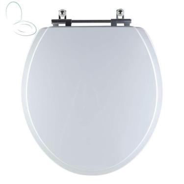 Imagem de Assento Sanitário Tampa De Vaso Branco Resina Poliester Oval Convencional Para Bacia Deca
