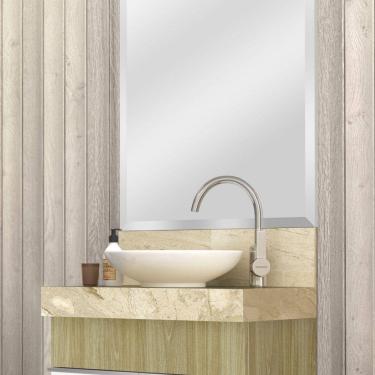 Imagem de Lavatório em Porcelanato para Banheiro 60cm Slim para Cuba de Apoio Slim Blu Travertino