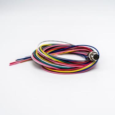 Imagem de Plugue macho M8 com 8 polos, montagem em painel, reto, código A, plugue de aviação com fio de 1 m AWG26 extensão pré-montagem, cabo de conexão com sensor de energia à prova d'água, conectores redondos