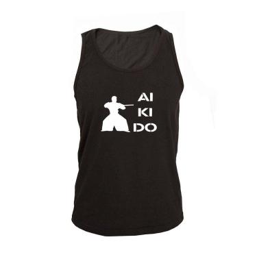 Imagem de Regata Masculina Algodão Aikido 5 Estampada Verão Moderna
