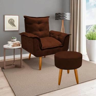 Imagem de Kit Poltrona Opala e Puff Solar Sued Capuccino Aradecor