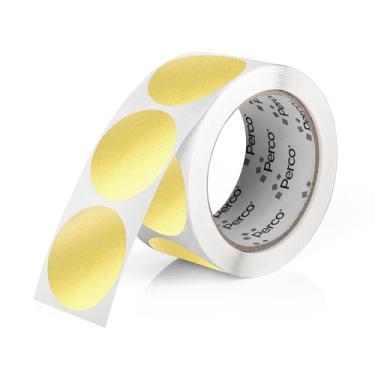 Imagem de Perco Etiquetas adesivas redondas douradas de 5 cm com adesivo permanente para convites de casamento - 500 etiquetas por rolo - Cores vibrantes, forte adesão - Feito nos EUA