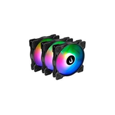 Imagem de Kit com 3 Ventoinhas Rise Mode X, 120mm, Led  ARGB, Preto - RM-XLD-01-ARGB