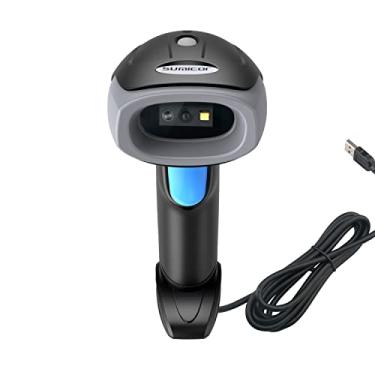 Imagem de Sumicor Scanner de código de barras 1D 2D, cabo USB com fio de 2 m de comprimento, Plug & Play, leitor de código de barras, compatível com digitalização de tela QR PDF417, scanner portátil de código