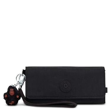 Imagem de Kipling Carteira feminina Rubi feminina, compacta, fecho de pressão, alça removível, carteira de nylon, preto tonal, 18 C x 9 A 4, Tonal preto, 7.5''L x 3.75''H x 1.5''D