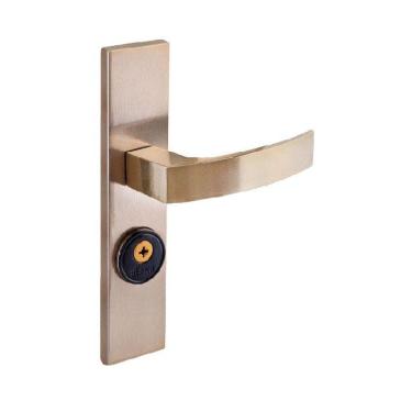 Imagem de fechadura tetra quadratta curva espelho 55mm bronze latonado alianca