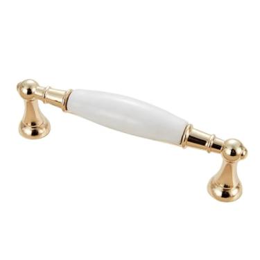 Imagem de Puxadores de porta cremosos, maçaneta de armário, ouro branco, liga de zinco, gaveta, móveis de cozinha, ferragem de móveis, 5027,128g