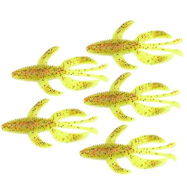 Imagem de 5 peças iscas de pesca, isca de pesca macia Isca de lagosta Isca de pesca macia de lagosta flexível, isca de isca macia Isca de camarão de pesca artificial macia para água doce e (Verde)