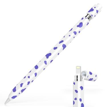 Imagem de JOOSKO Capa para lápis com estampa de vaca, compatível com Apple Pencil 1ª geração, aderência confortável, capa de silicone antiderrapante, para Apple Pencil 1ª geração (roxo lavanda)