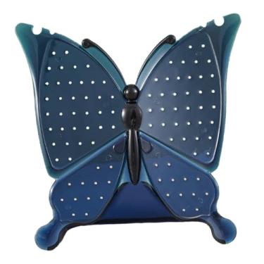 Imagem de Fancyes Suporte de brinco de borboleta, coleção portátil de joias, organizador de brincos, expositor para shopping, Azul