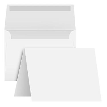 Imagem de Conjunto de cartões comemorativos A1 – 11 x 9,5 cm Cartões brancos e envelopes – Perfeito para negócios, cartões de agradecimento, convites de casamento, chás de panela, feriados, aniversários e todas