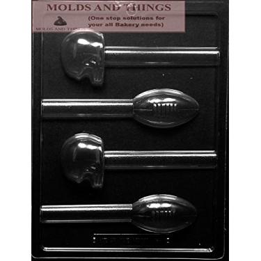 Imagem de Capacete de futebol molde de sabão de chocolate perfeito para celebração do Super Bowl futebol chocolate doce sabão molde capacete chocolate doce sabão molde com instruções de moldagem copywritted
