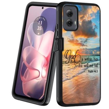 Imagem de BXIKEOPIU Capa para Moto G Power 5G 2024, resistente à prova de choque de 3 camadas à prova de poeira/queda, capa protetora robusta para Motorola Moto G Power 5G 2024, citação cristã versículo da