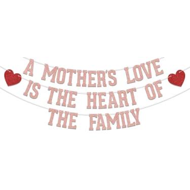 Imagem de KEWUFD A mother's love is the heart of the family Banner, Best Mom Ever, Funny Mother's Birthday Party Photo Backdrops Decoração Rose Gold Glitter