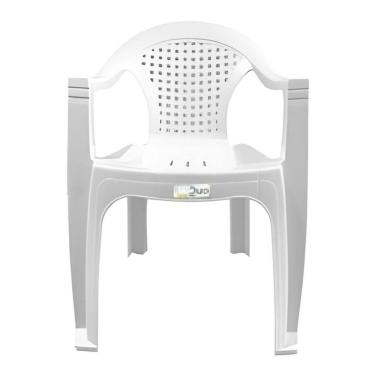 Imagem de Cadeira Plastico Viviane Branca Com Braço - Duo