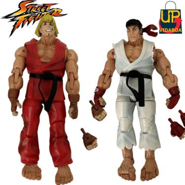 Imagem de Kit 2 Bonecos Street Fighter Ken e Ryu Articulado premium de 18cm action figure
