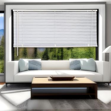 Imagem de Persiana Horizontal PVC 25mm Branca 60 (L) x 80 (A) Cortina C/ Kit de instalação 0,60 (L) x 0,80 (A)