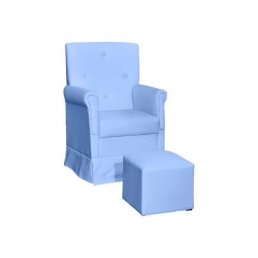 Imagem de Poltrona Amamentação Balanço + Puff Suzi Corino Azul