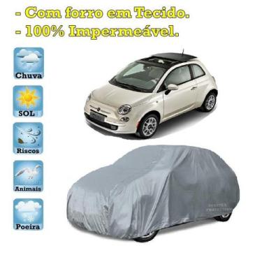 Imagem de Capa com forro cobrir carro Fiat 500 100% Impermeável Proteção Bezzter