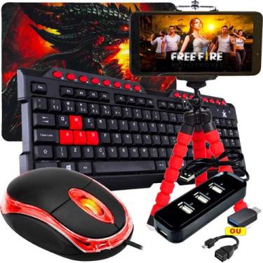 Imagem de Kit Mobilador Gamer Para Jogar Com Teclado e Mouse Freefire, OTG TIPO 