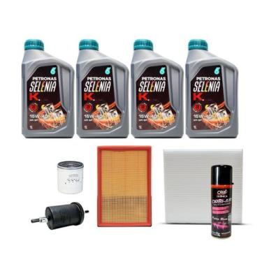 Imagem de Kit Troca de Óleo Fiat Stilo 1.8 8v - Selenia K 15W40 + Higienizador -