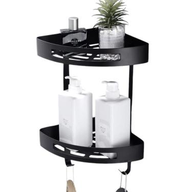 Imagem de Suporte De Canto Banheiro 2 Prateleiras Box Organizador Shampoo Condicionador Sabonete