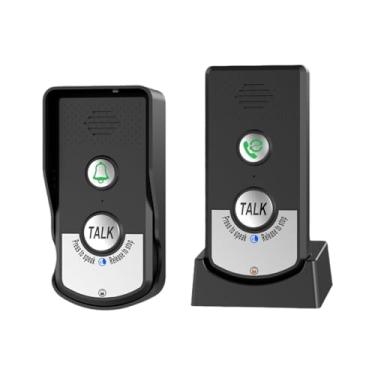 Imagem de Generic Campainha de conversa bidirecional, interfone de voz, campainha, pager recarregável, intercomunicador sem fio para escritório, sala de aula, segurança, Preto