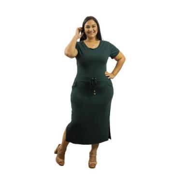 Imagem de Vestido Midi Casual Moda Feminina Com Fenda Lateral Bolsos  - 40 Graus