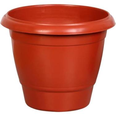 Imagem de Vaso de Planta Redondo 22 cm Marrom Jardim - PLASTICOS RISCHIOTO