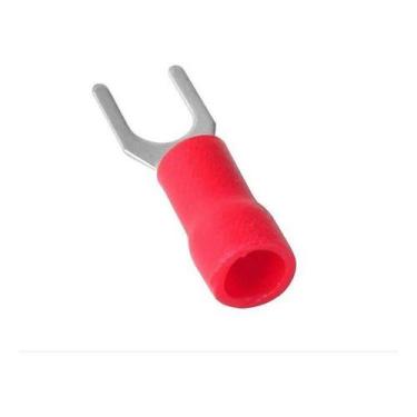 Imagem de Kit 100 Terminal Forquilha Garfo Pré Isolado Vermelho 1,5mm - PENZEL