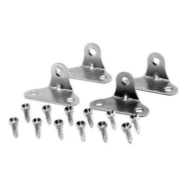 Imagem de Cantoneira Moveis Zamar Fixacao Zincada 3 Furos 04 Pecas