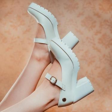 Imagem de Sapato Boneca Scarpin Salto Tratorado Tira Peito Do pé Original Grife 