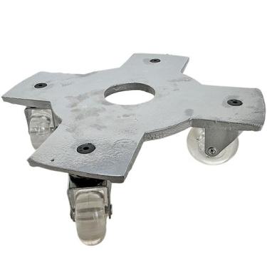 Imagem de Suporte de Alumínio com Roda Silicone Cruzeta para Vaso 25cm - Alpe & 