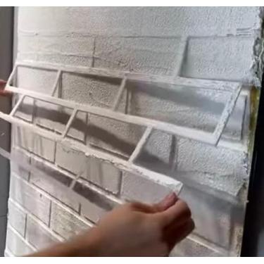 Imagem de 4 Stencil De Parede Tijolinho Revestimento Pintura 60X60 Cm - LU JPDEC