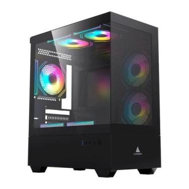 Imagem de Gabinete Gamer Acegeek Elysium, Mid-Tower, Lateral de Vidro, Preto, AG