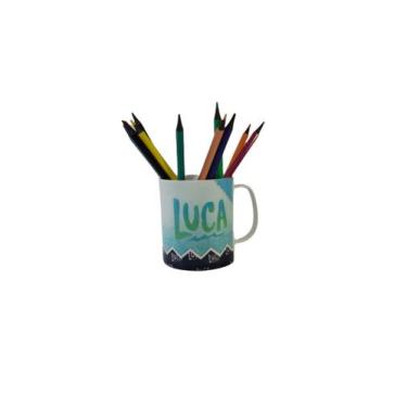 Imagem de Porta Lápis Caneca Polímero Personagem Luca Voltas Aulas - Art Persona