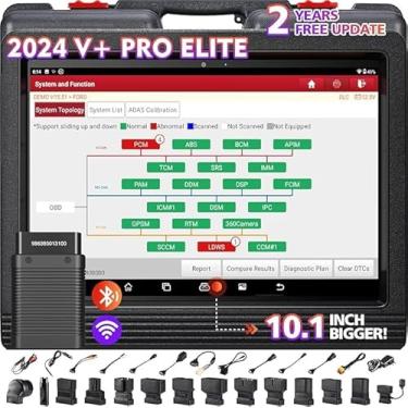 Imagem de LAUNCH X431 V+ PRO 2024 Elite Ferramenta de digitalização Bluetooth, mapeamento de topologia OEM, funciona em caminhões HD, mais de 41 serviços e codificação online, scanner de carro maior de 10,1